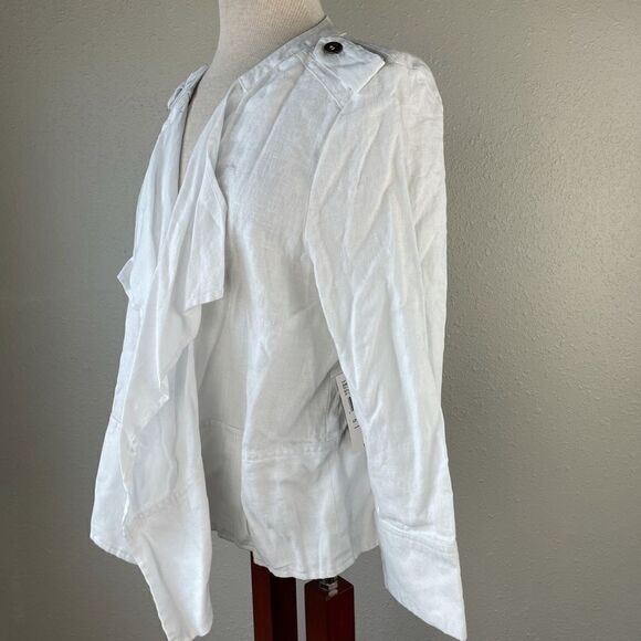 NWT Luciano Dante White Linen Jacket Top Size L - Picture 3 of 8